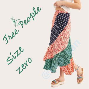 Free People Polska Printed Maxi Skirt Sz 0